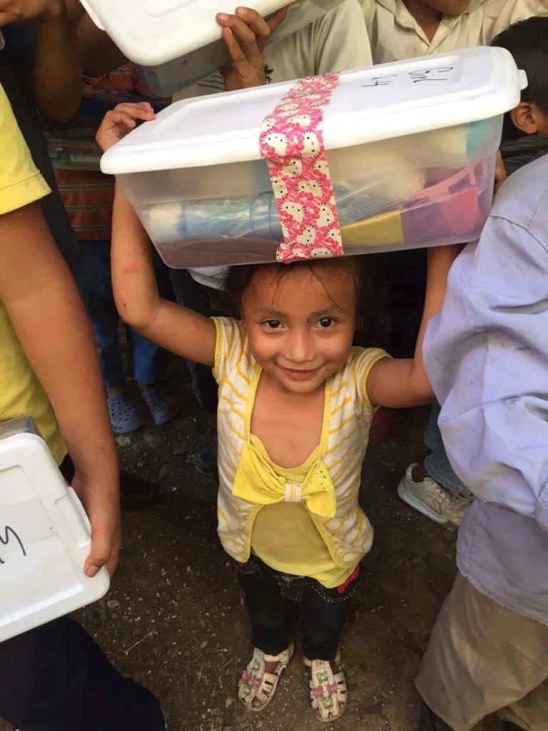 child with box