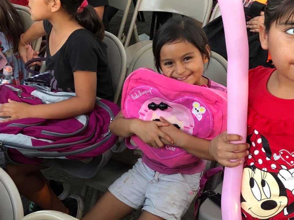 girl with backpack